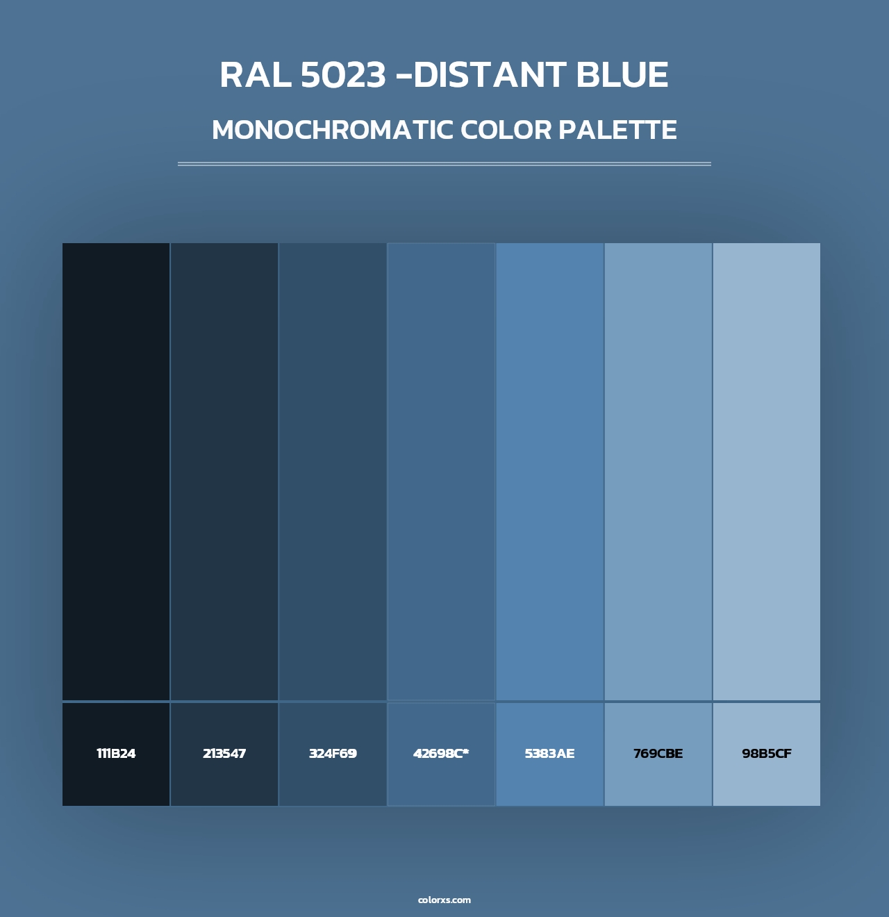 RAL 5023 -Distant Blue - Monochromatic Color Palette