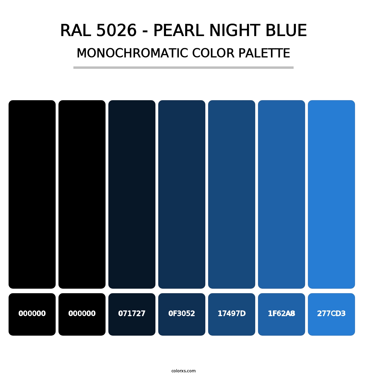RAL 5026 - Pearl Night Blue - Monochromatic Color Palette