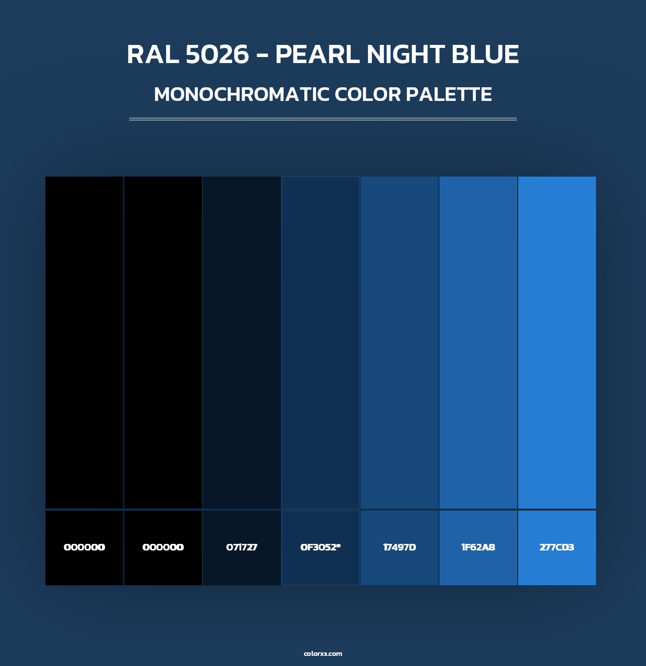 RAL 5026 - Pearl Night Blue - Monochromatic Color Palette
