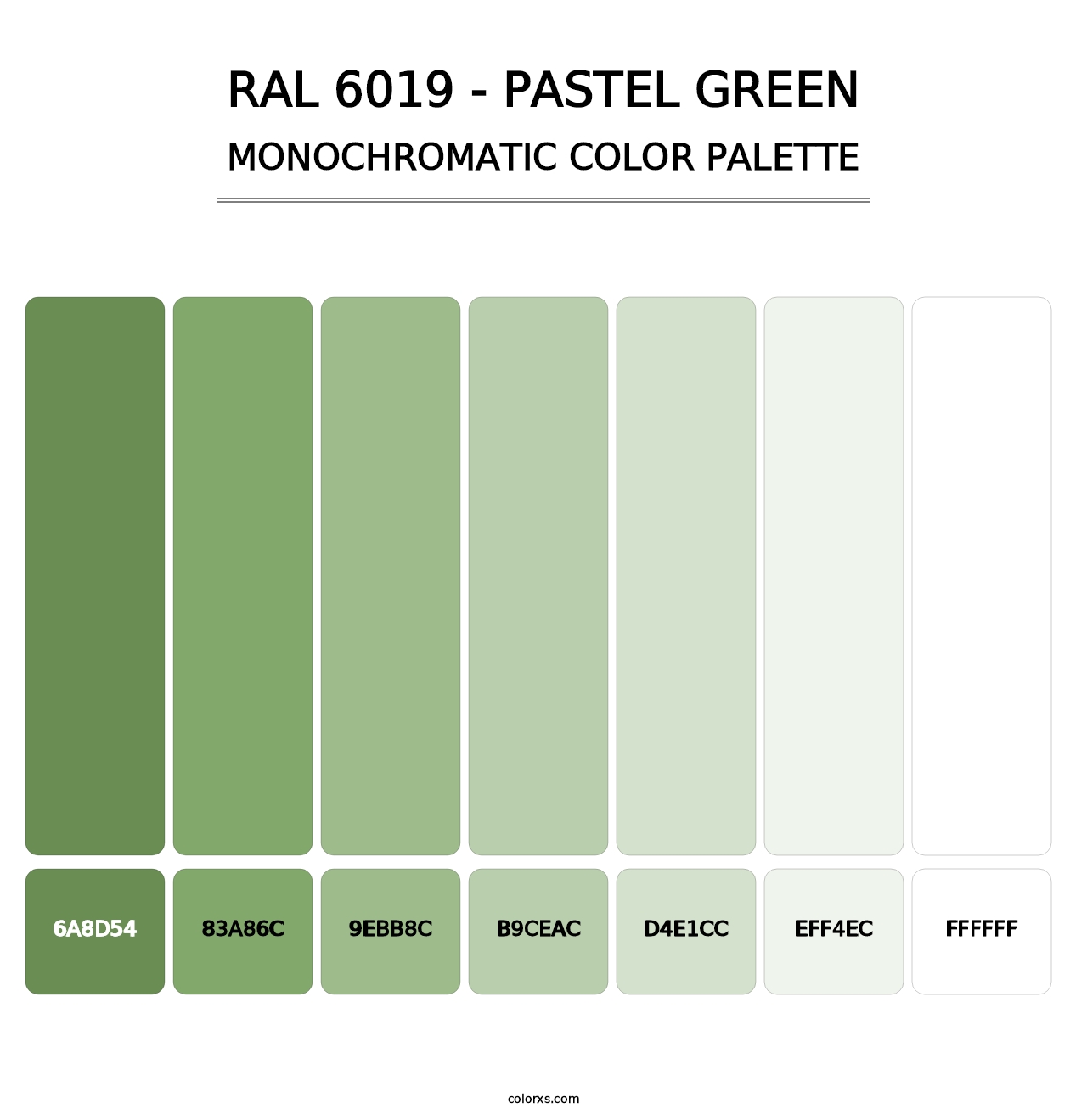 RAL 6019 - Pastel Green - Monochromatic Color Palette
