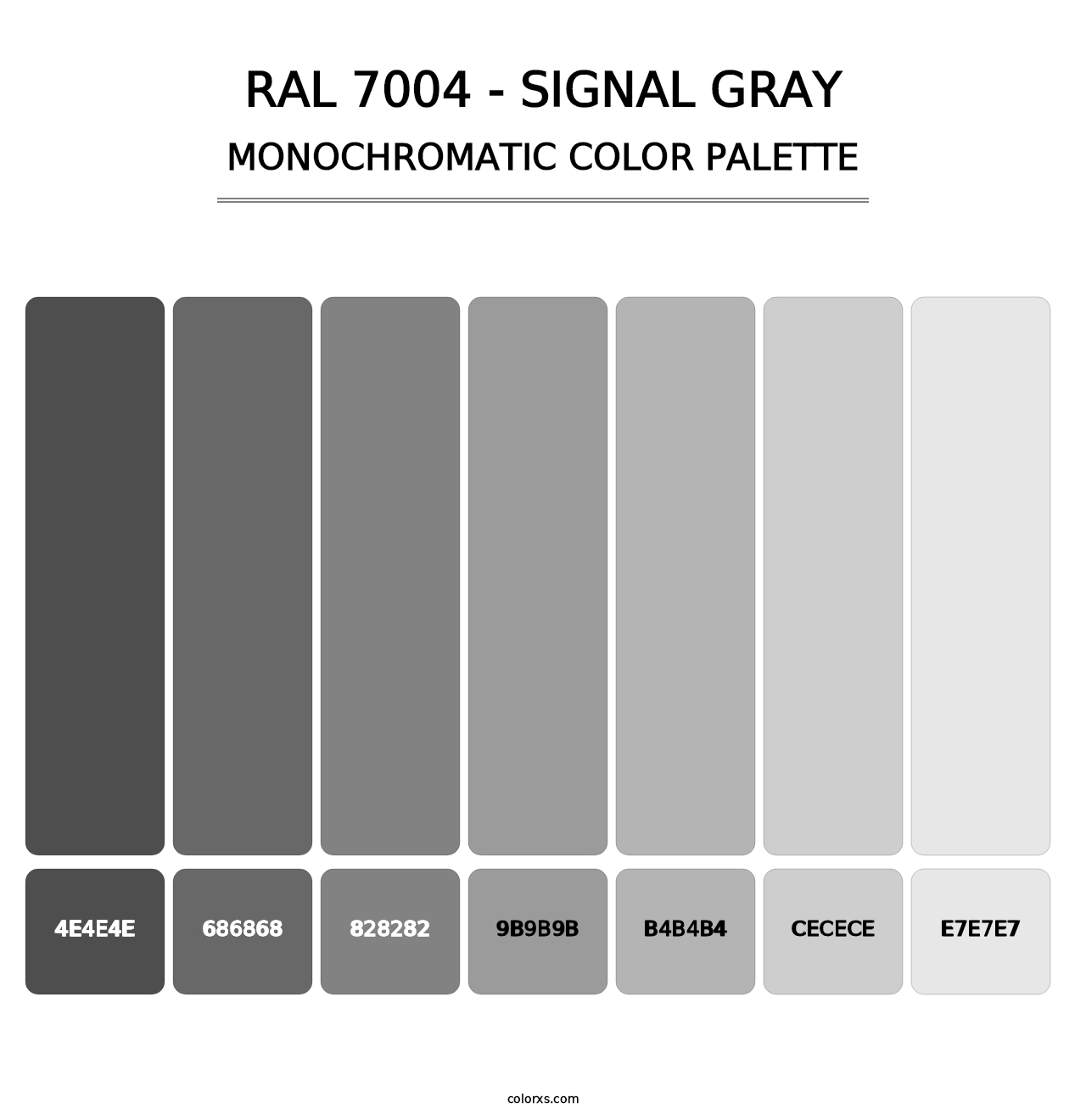 RAL 7004 - Signal Gray - Monochromatic Color Palette
