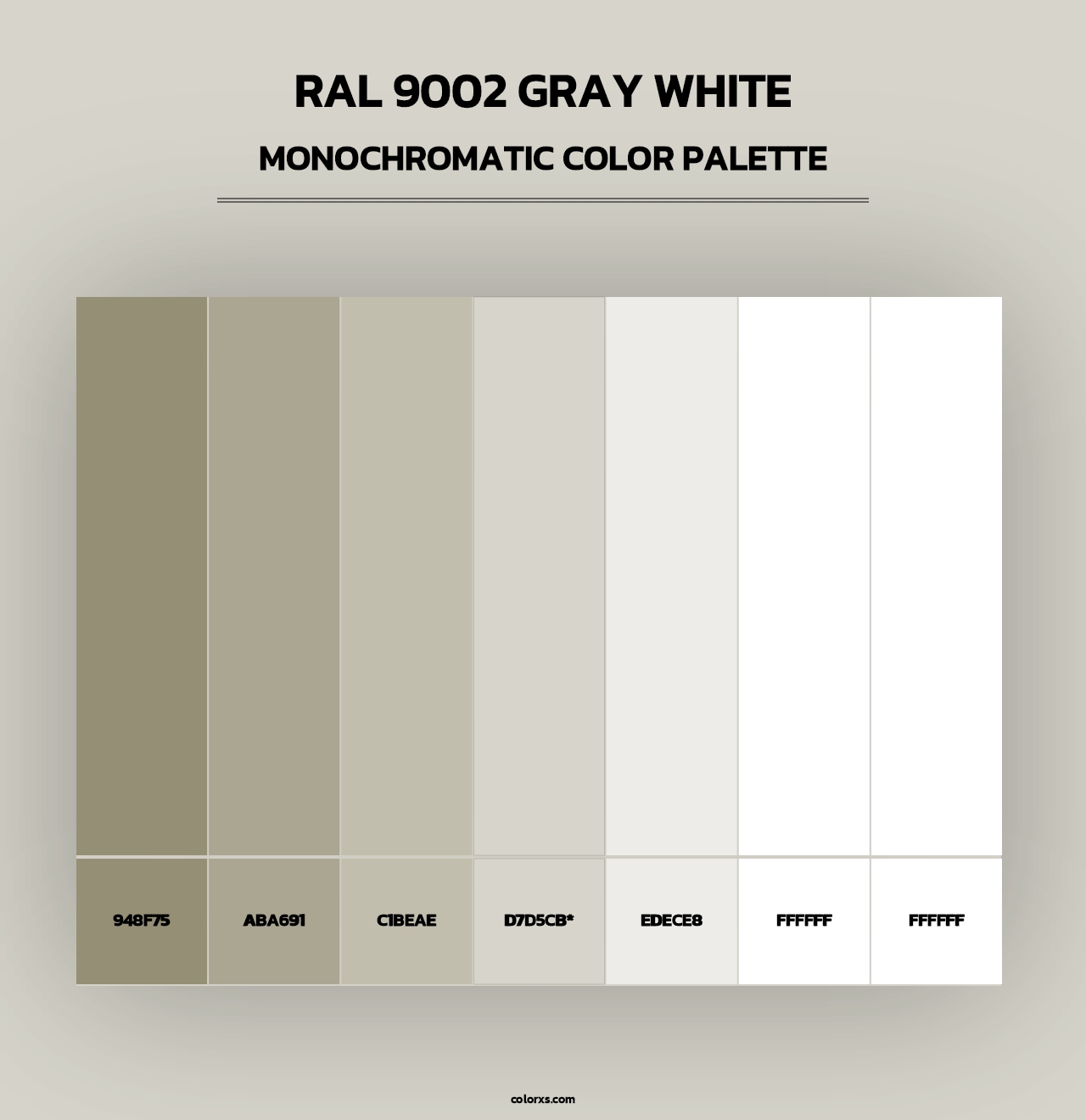 RAL 9002 Gray White - Monochromatic Color Palette