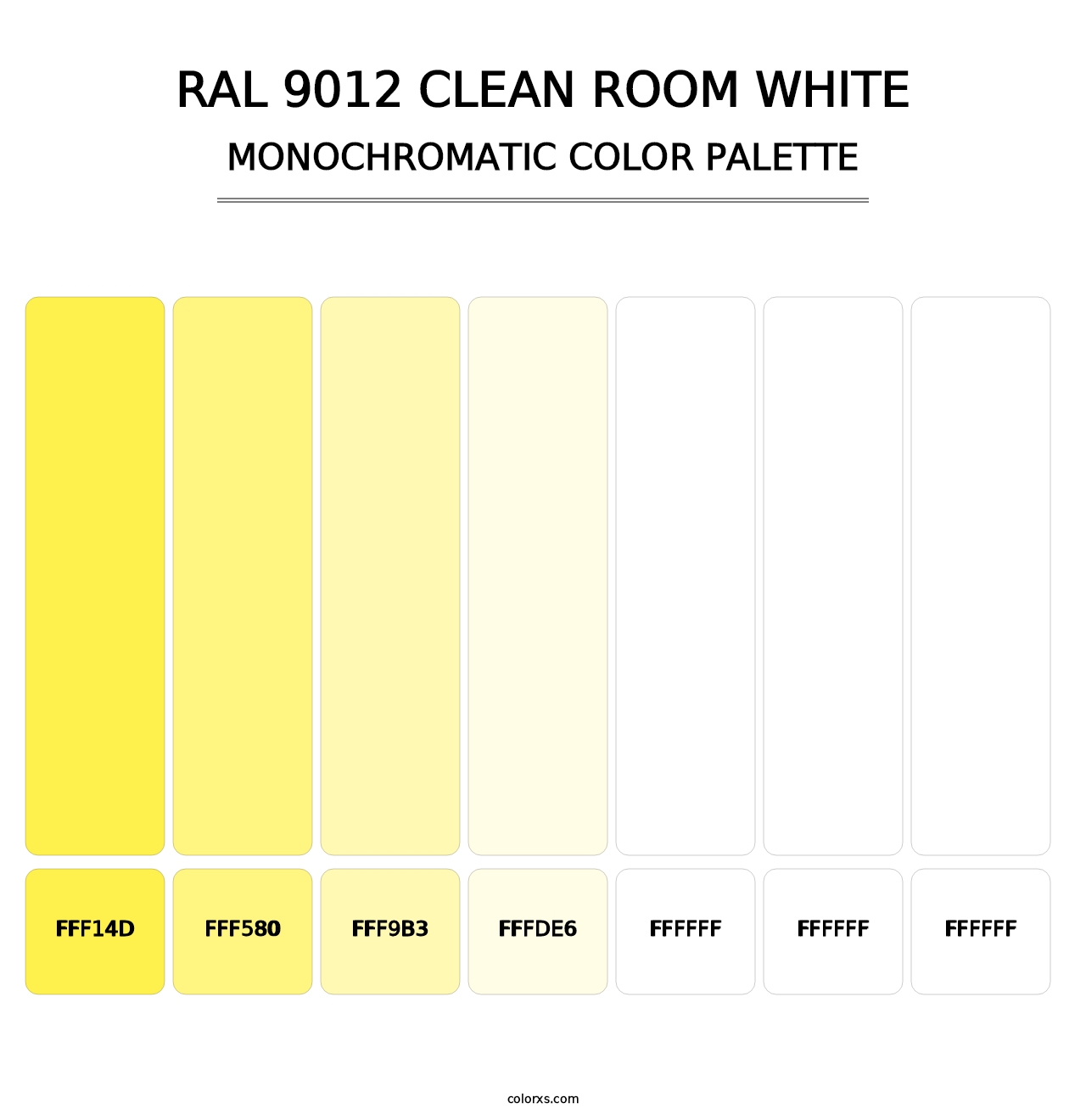 RAL 9012 Clean Room White - Monochromatic Color Palette