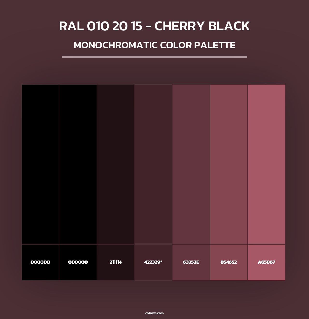 RAL 010 20 15 - Cherry Black - Monochromatic Color Palette