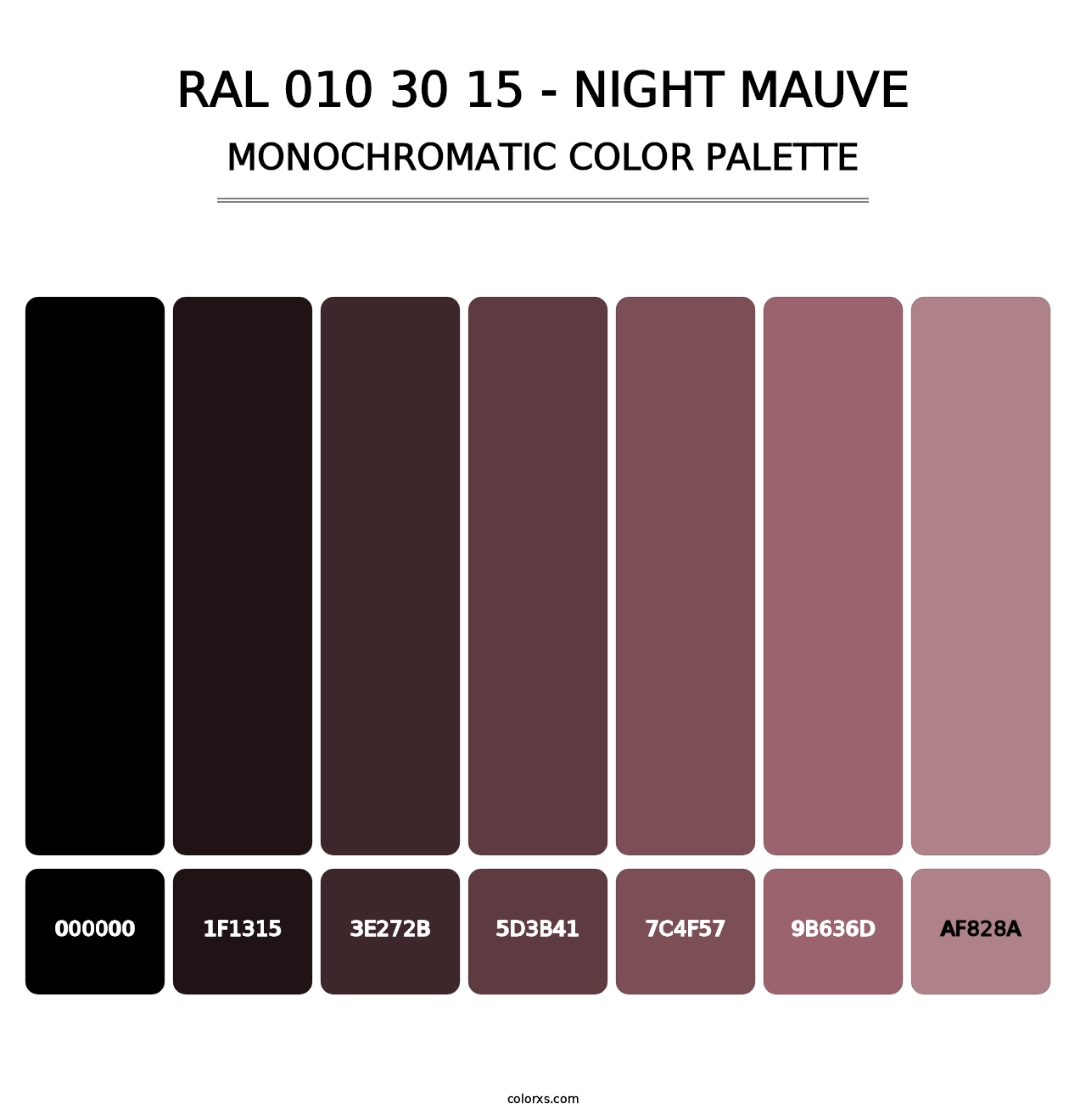 RAL 010 30 15 - Night Mauve - Monochromatic Color Palette