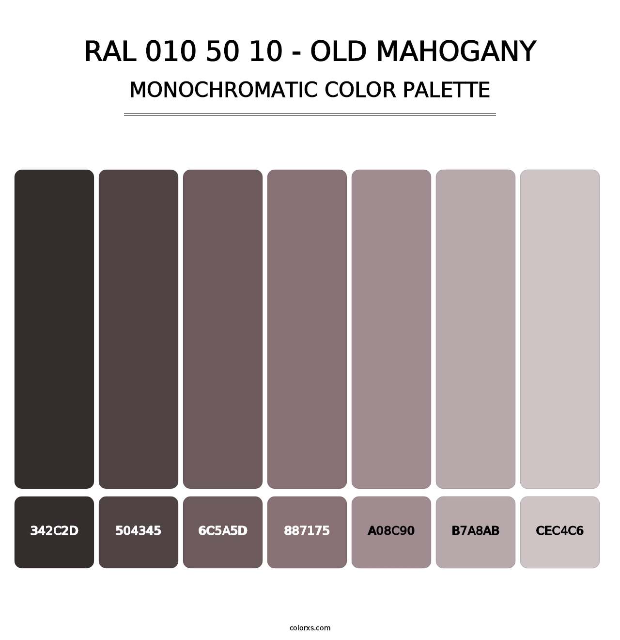 RAL 010 50 10 - Old Mahogany - Monochromatic Color Palette