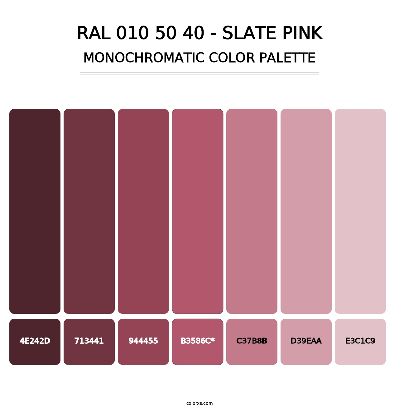 RAL 010 50 40 - Slate Pink - Monochromatic Color Palette