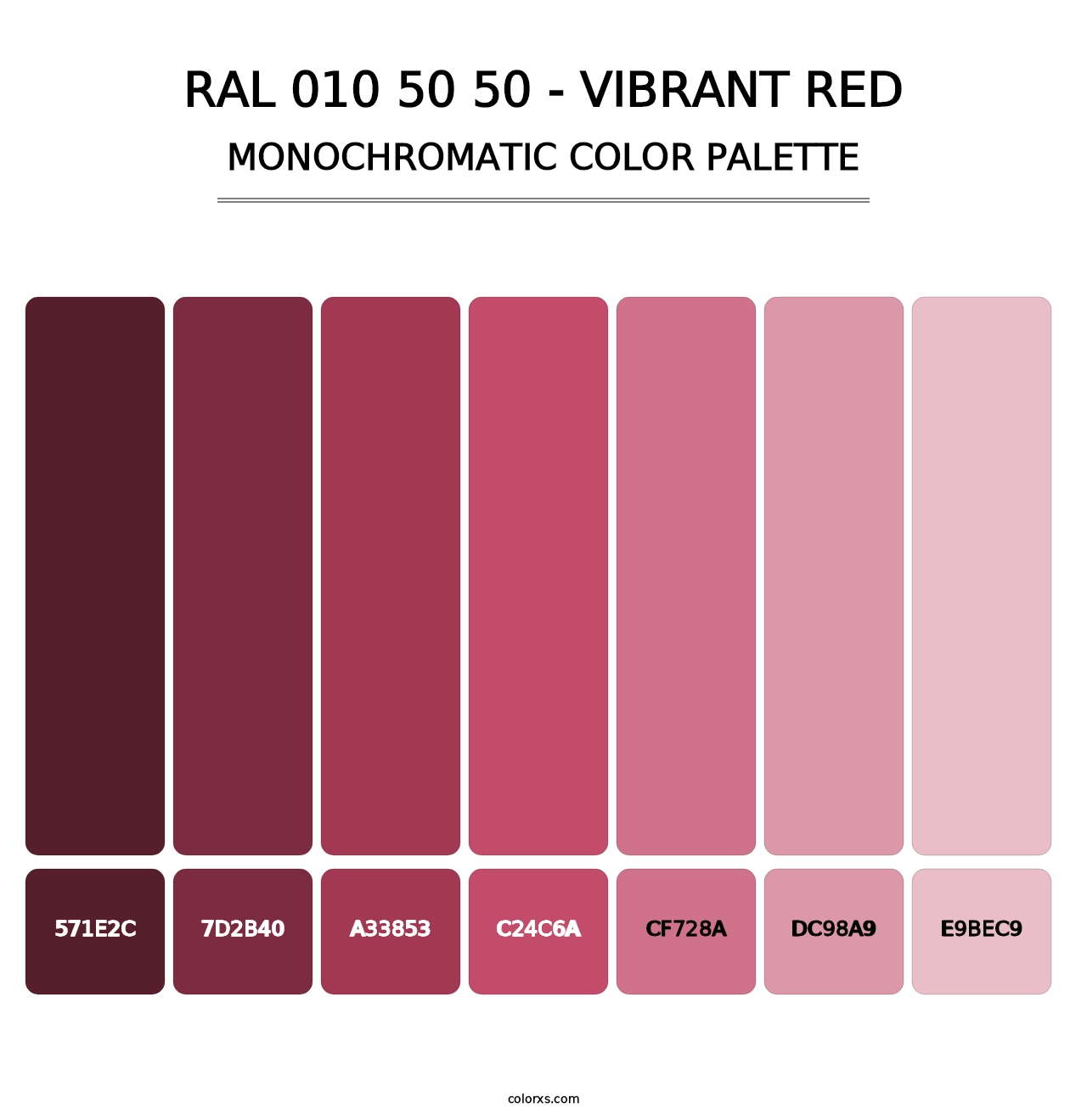 RAL 010 50 50 - Vibrant Red - Monochromatic Color Palette