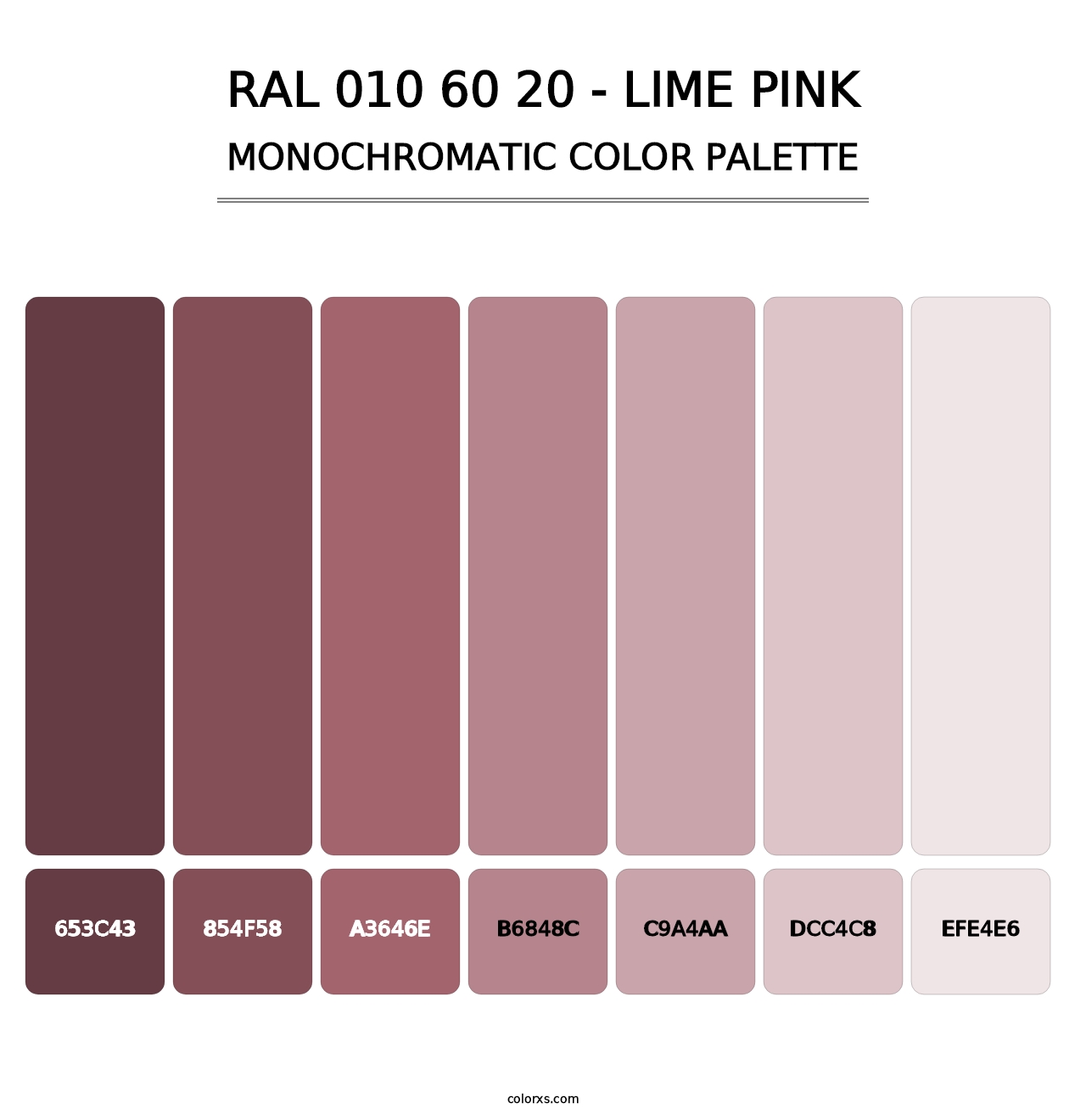 RAL 010 60 20 - Lime Pink - Monochromatic Color Palette
