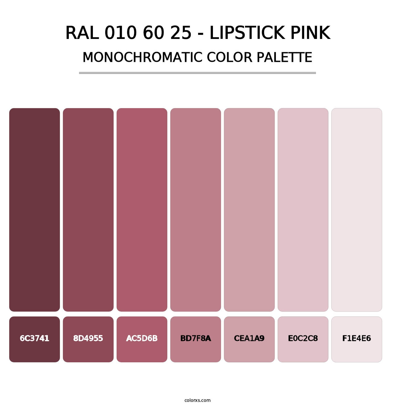 RAL 010 60 25 - Lipstick Pink - Monochromatic Color Palette