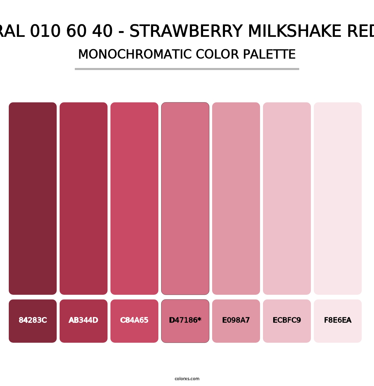 RAL 010 60 40 - Strawberry Milkshake Red - Monochromatic Color Palette