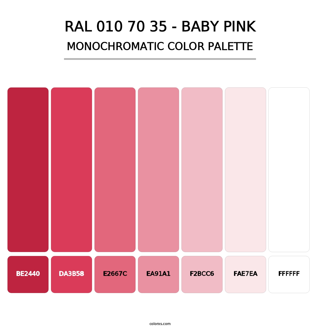 RAL 010 70 35 - Baby Pink - Monochromatic Color Palette