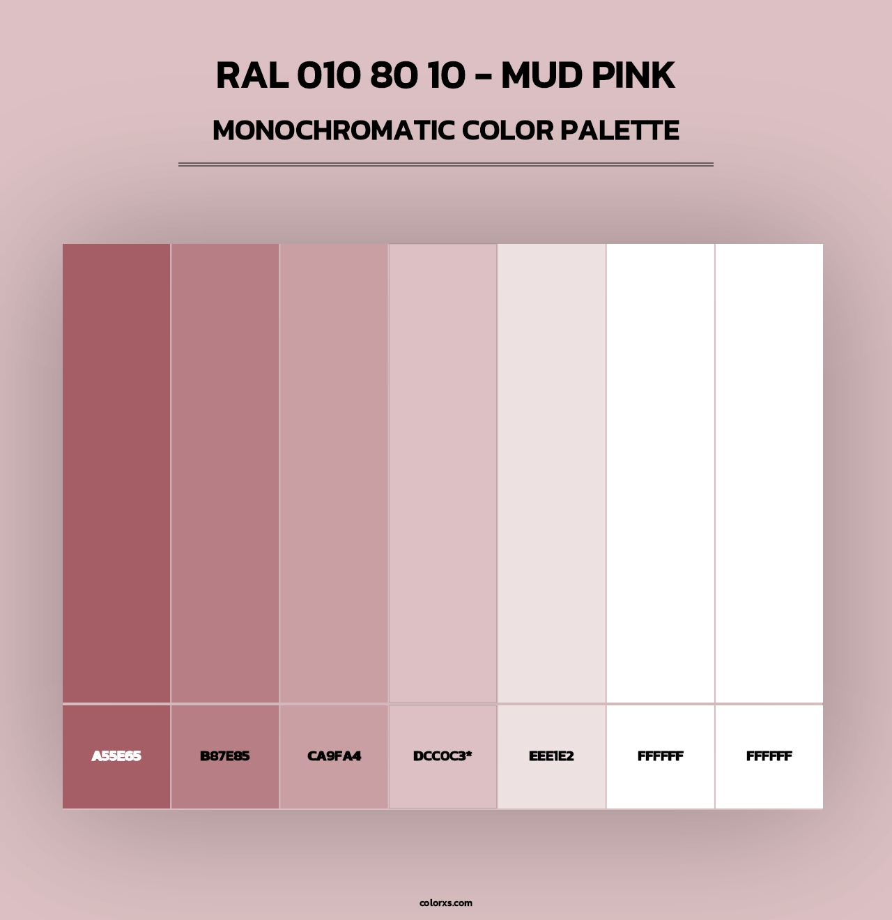 RAL 010 80 10 - Mud Pink - Monochromatic Color Palette
