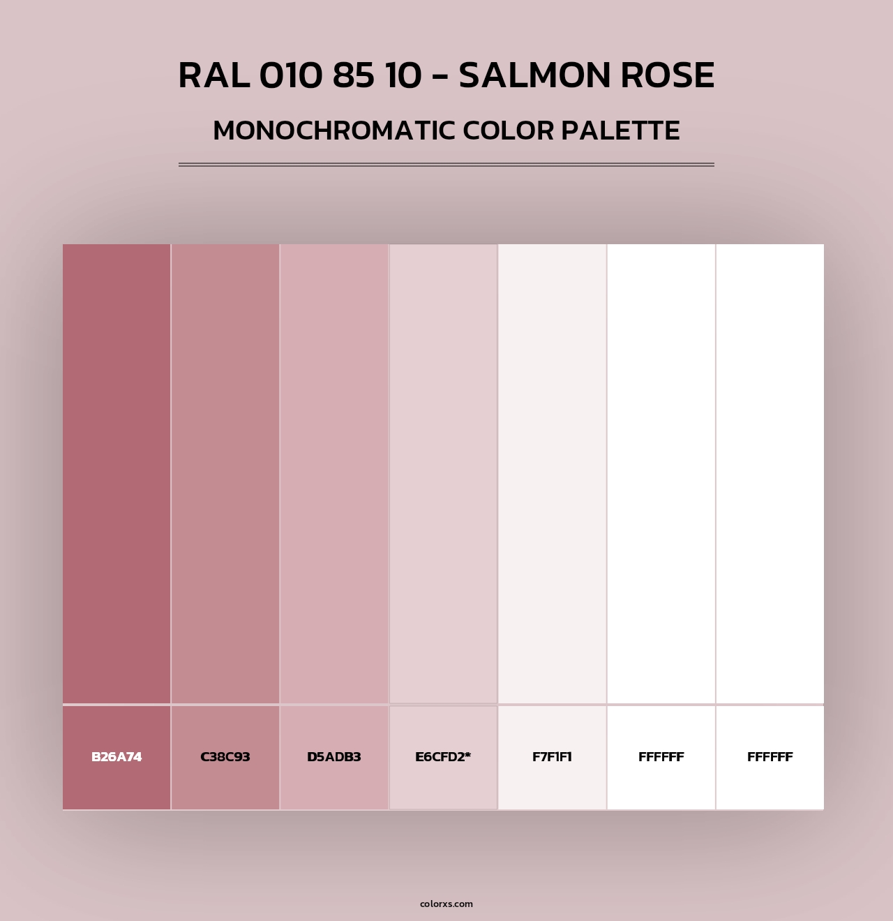 RAL 010 85 10 - Salmon Rose - Monochromatic Color Palette