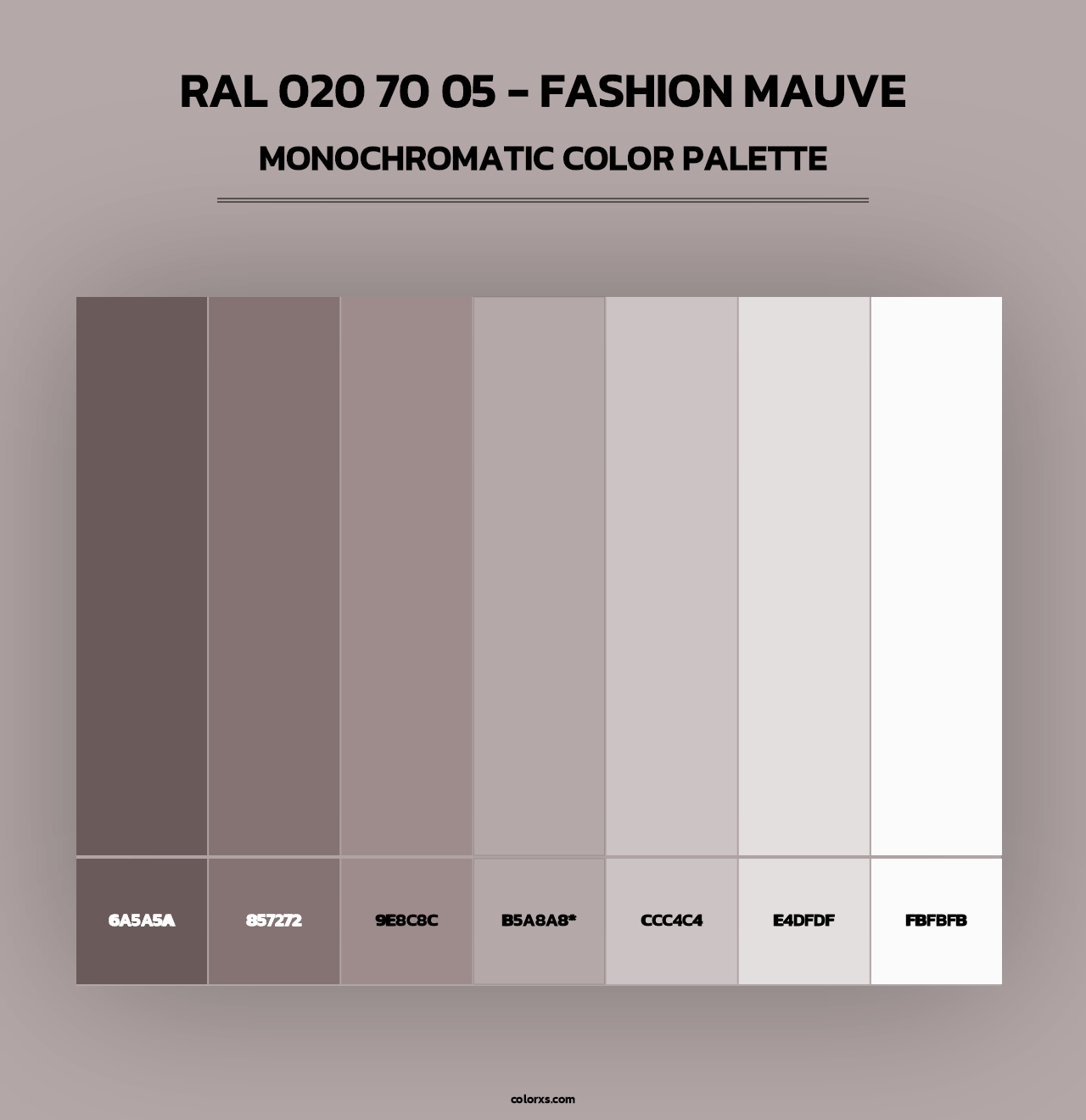 RAL 020 70 05 - Fashion Mauve - Monochromatic Color Palette