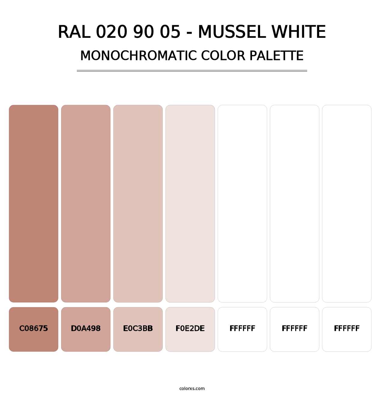 RAL 020 90 05 - Mussel White - Monochromatic Color Palette