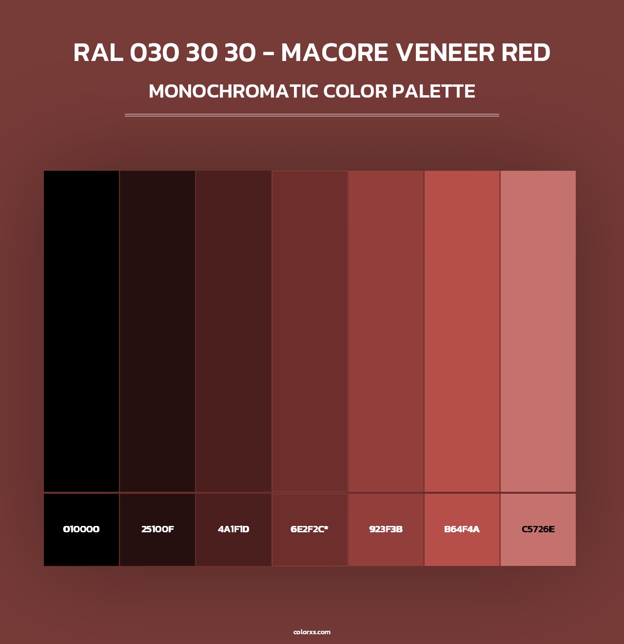 RAL 030 30 30 - Macore Veneer Red - Monochromatic Color Palette