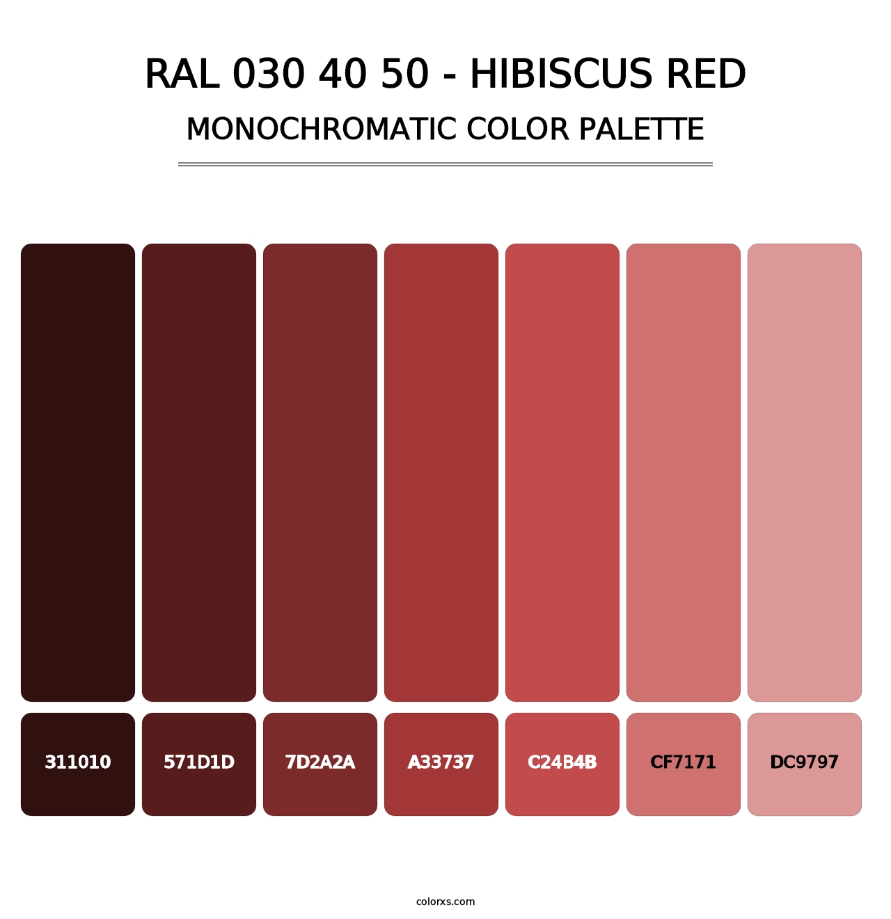 RAL 030 40 50 - Hibiscus Red - Monochromatic Color Palette