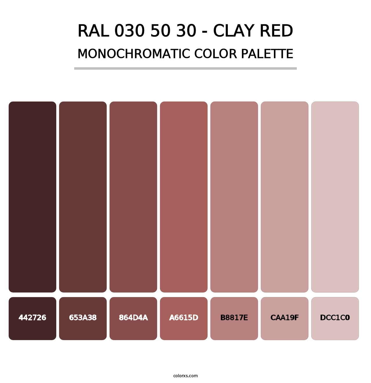 RAL 030 50 30 - Clay Red - Monochromatic Color Palette