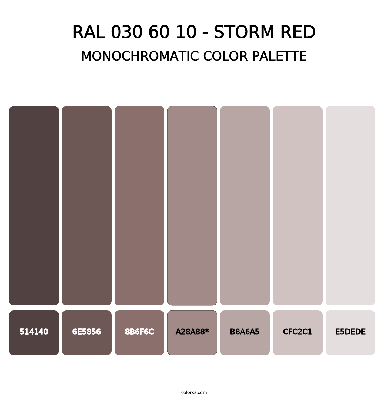 RAL 030 60 10 - Storm Red - Monochromatic Color Palette