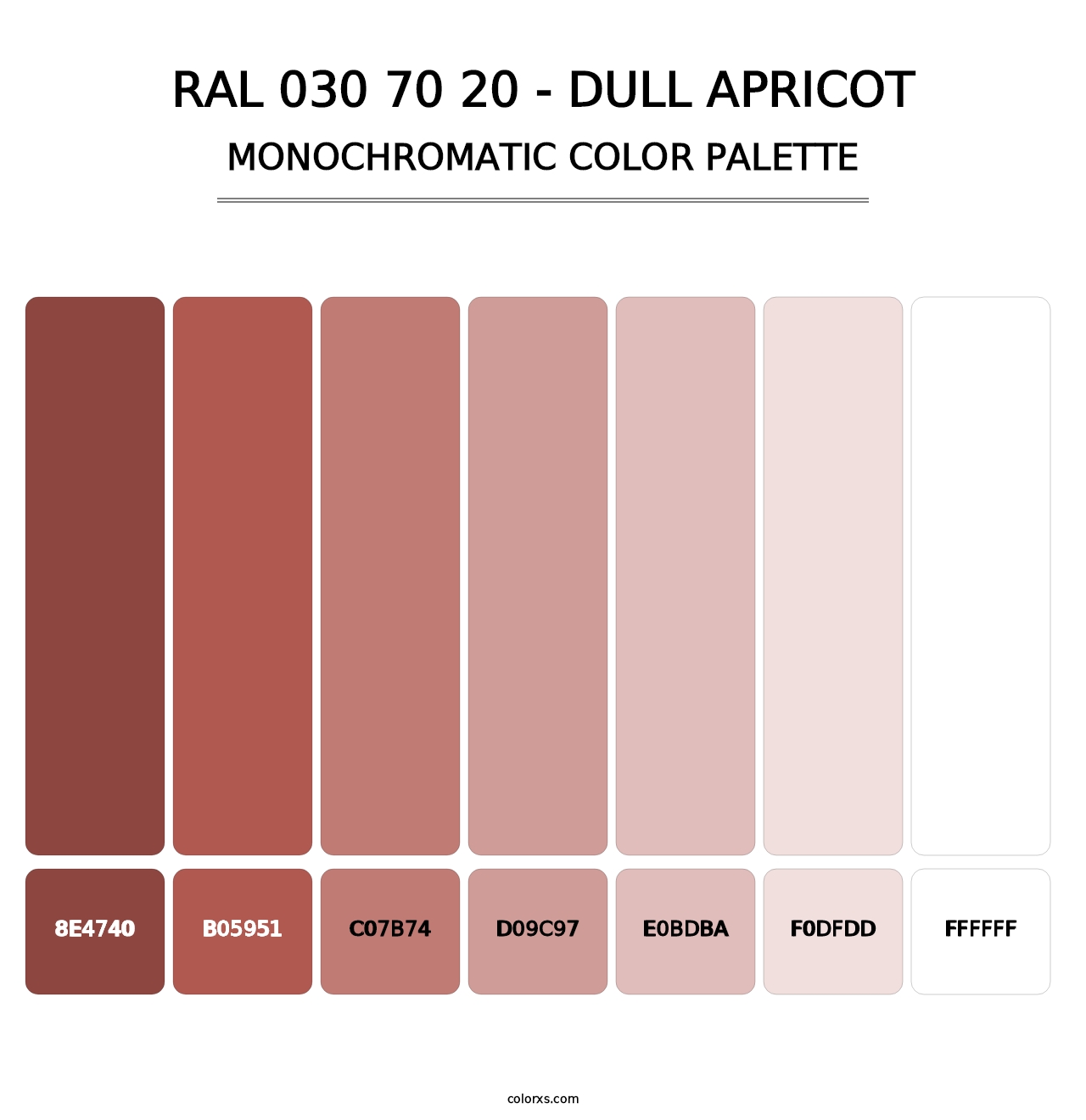 RAL 030 70 20 - Dull Apricot - Monochromatic Color Palette
