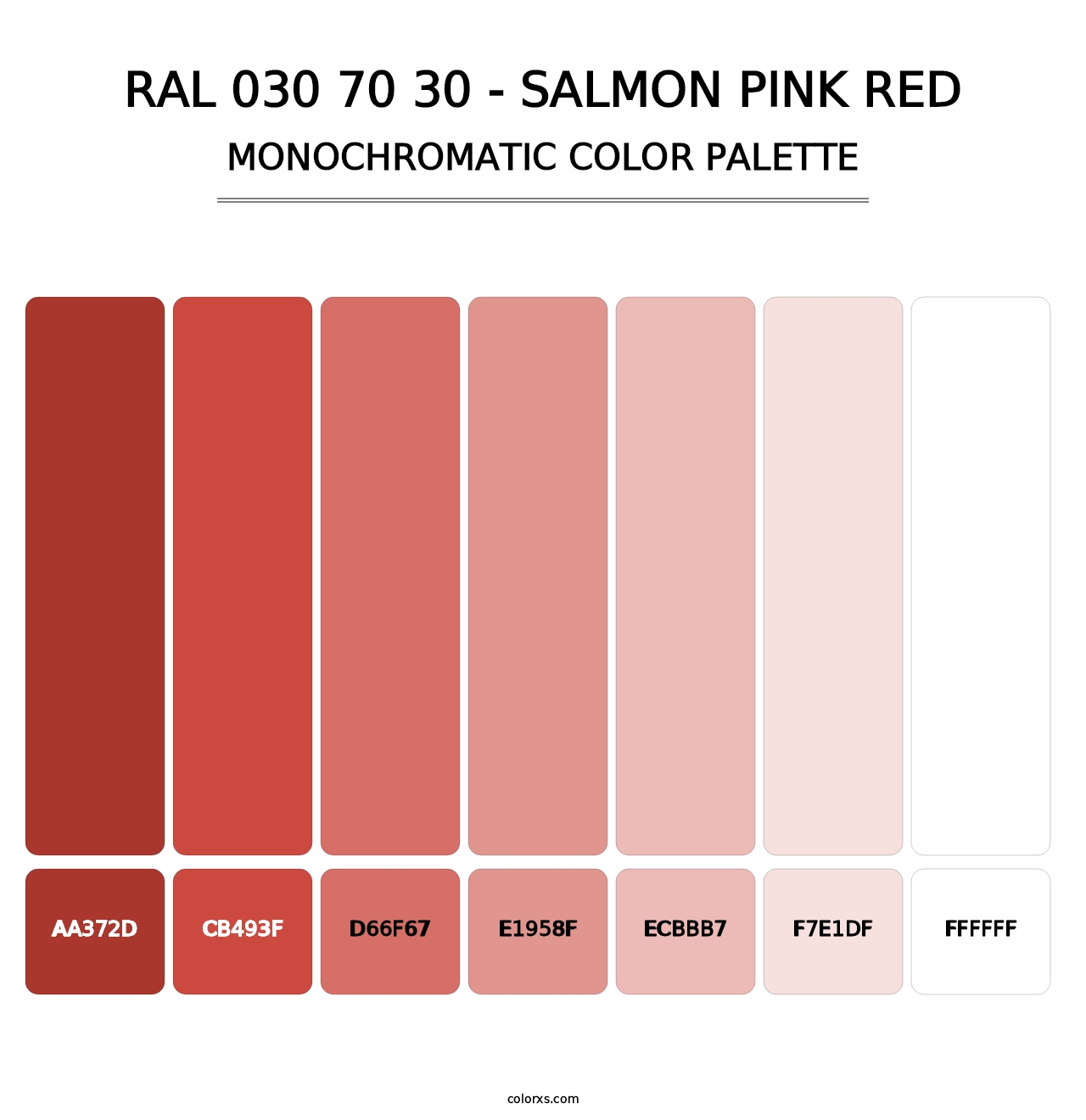RAL 030 70 30 - Salmon Pink Red - Monochromatic Color Palette