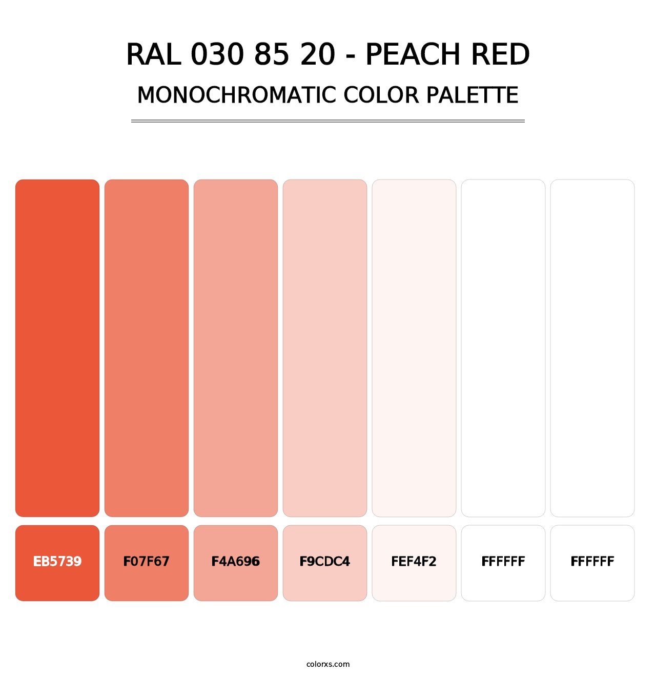RAL 030 85 20 - Peach Red - Monochromatic Color Palette