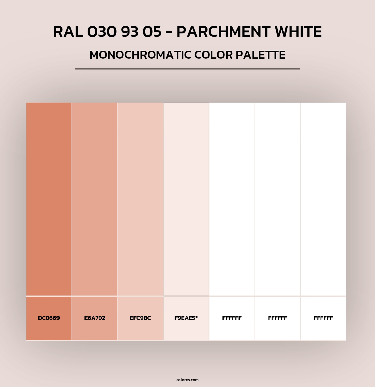 RAL 030 93 05 - Parchment White - Monochromatic Color Palette