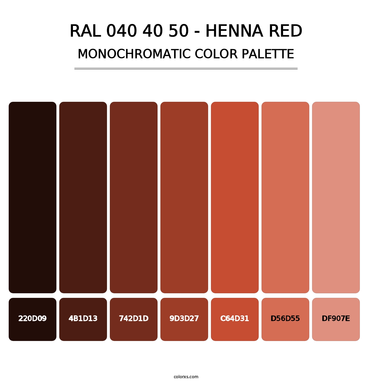 RAL 040 40 50 - Henna Red - Monochromatic Color Palette