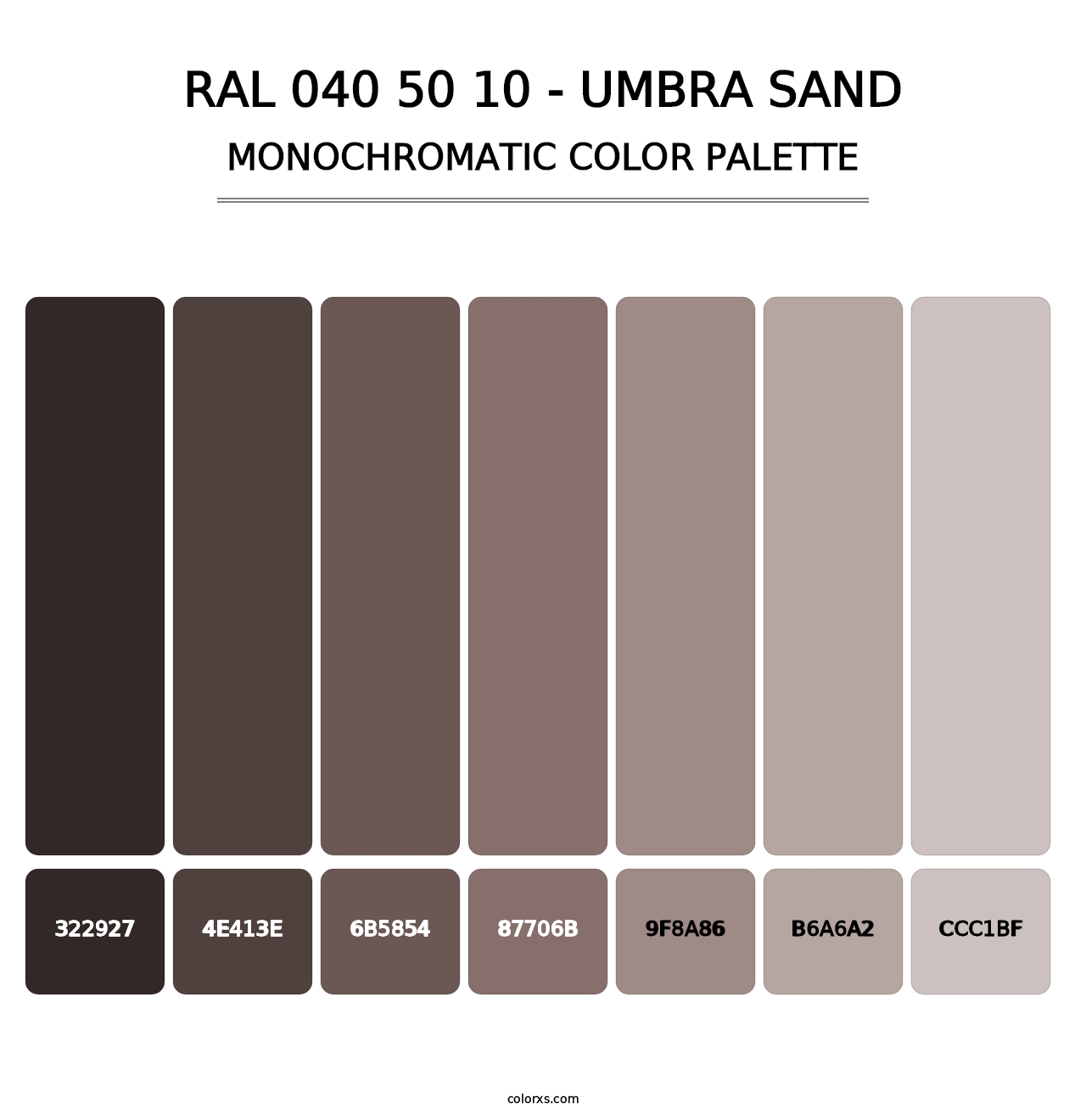 RAL 040 50 10 - Umbra Sand - Monochromatic Color Palette