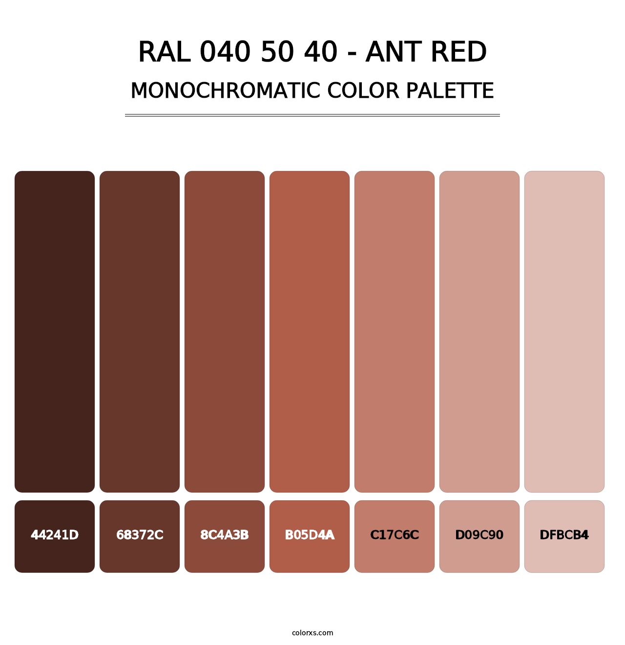 RAL 040 50 40 - Ant Red - Monochromatic Color Palette