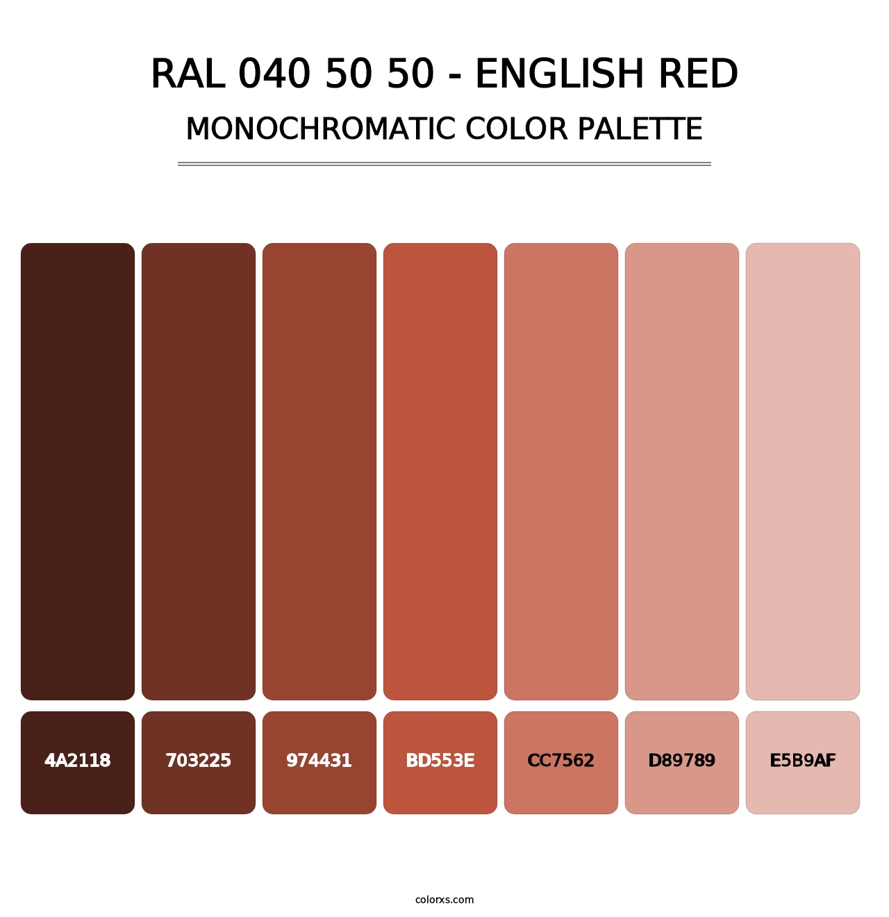 RAL 040 50 50 - English Red - Monochromatic Color Palette