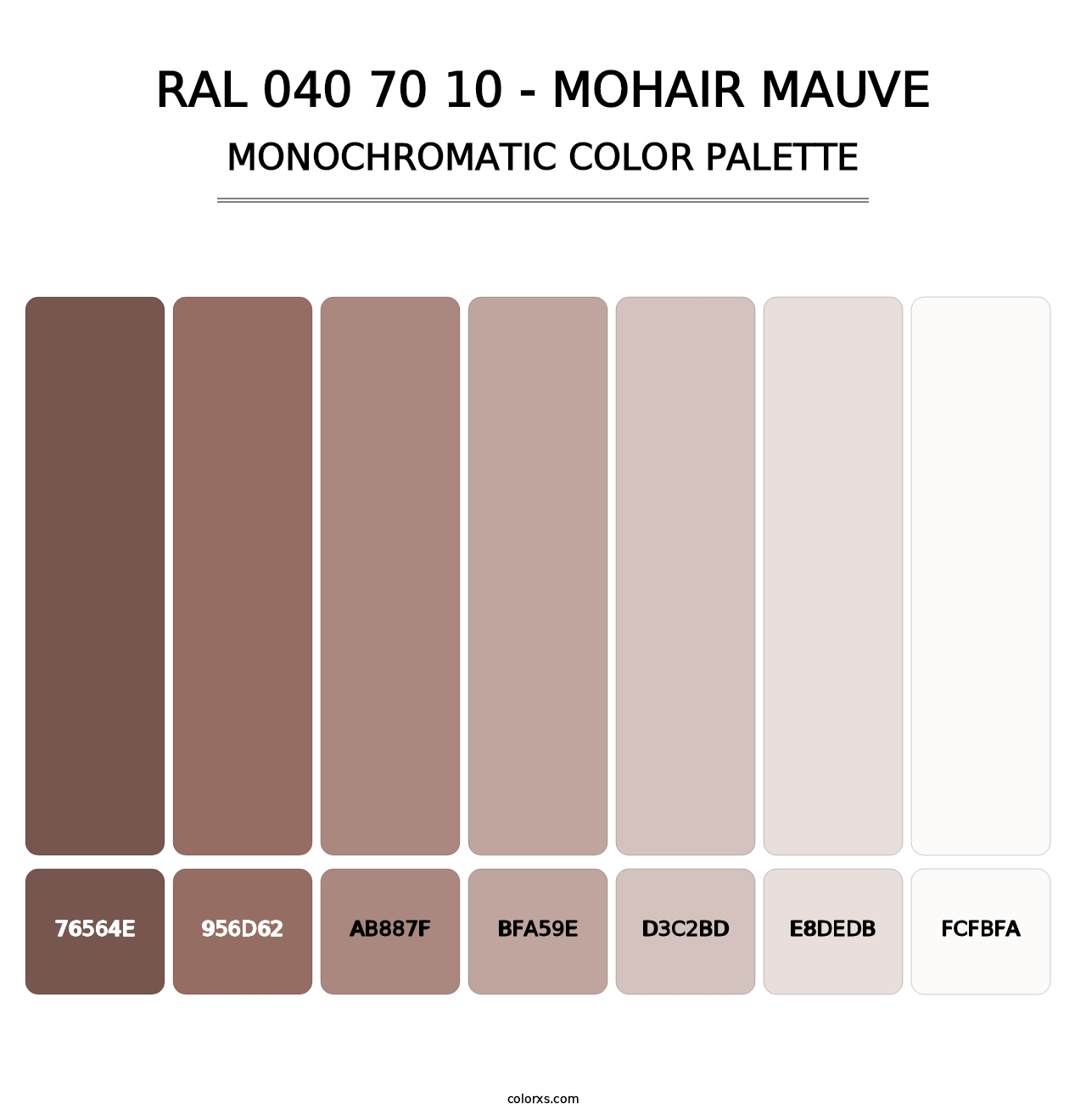 RAL 040 70 10 - Mohair Mauve - Monochromatic Color Palette