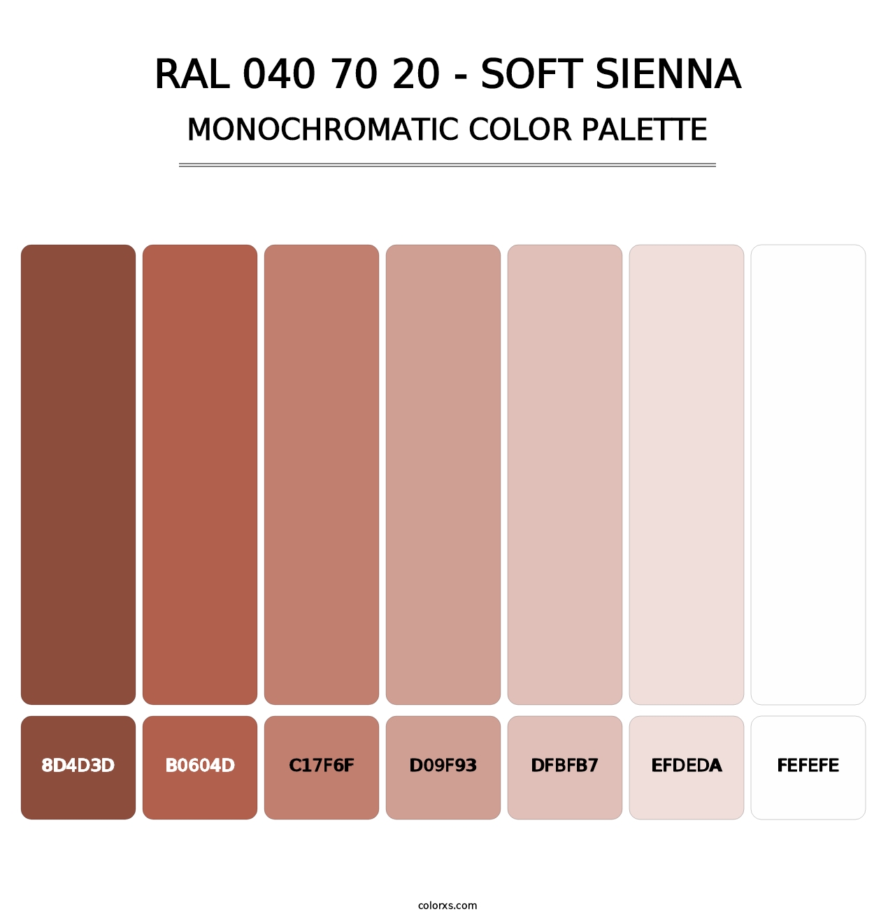 RAL 040 70 20 - Soft Sienna - Monochromatic Color Palette