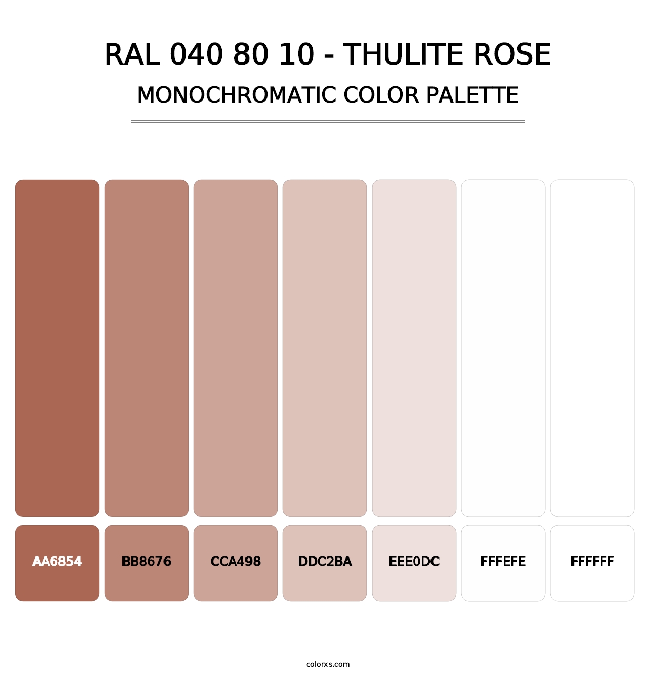 RAL 040 80 10 - Thulite Rose - Monochromatic Color Palette