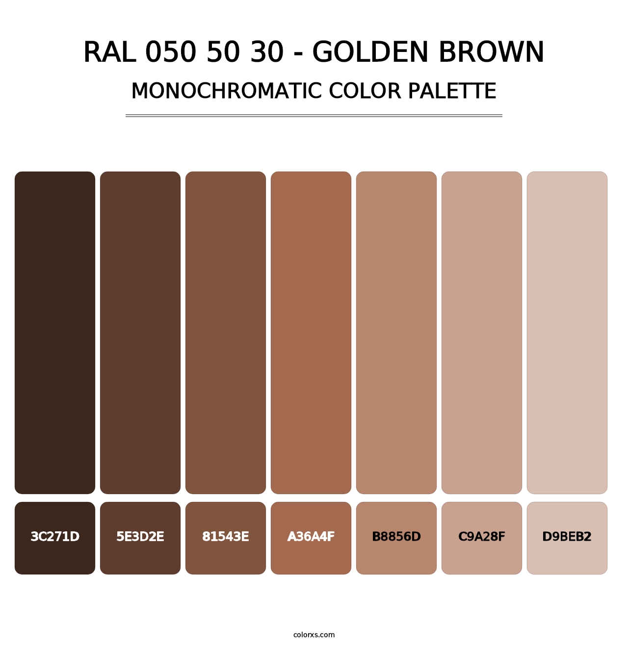 RAL 050 50 30 - Golden Brown - Monochromatic Color Palette