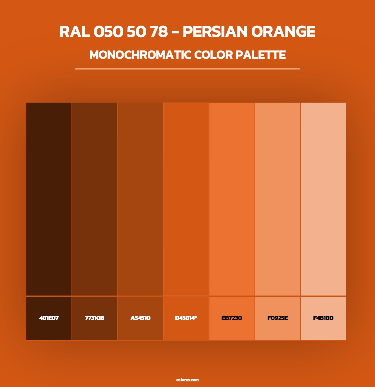 RAL 050 50 78 - Persian Orange - Monochromatic Color Palette