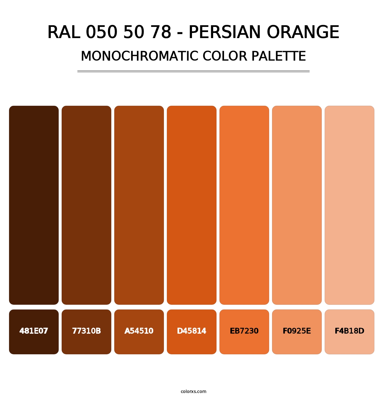RAL 050 50 78 - Persian Orange - Monochromatic Color Palette