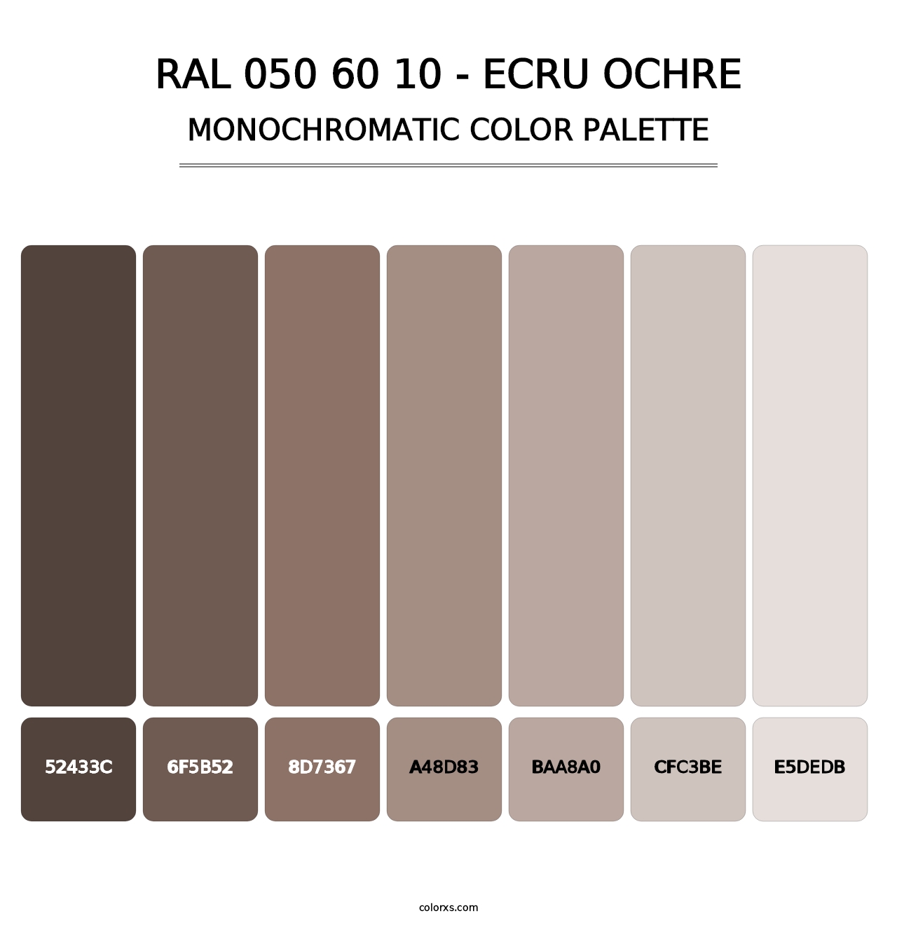 RAL 050 60 10 - Ecru Ochre - Monochromatic Color Palette