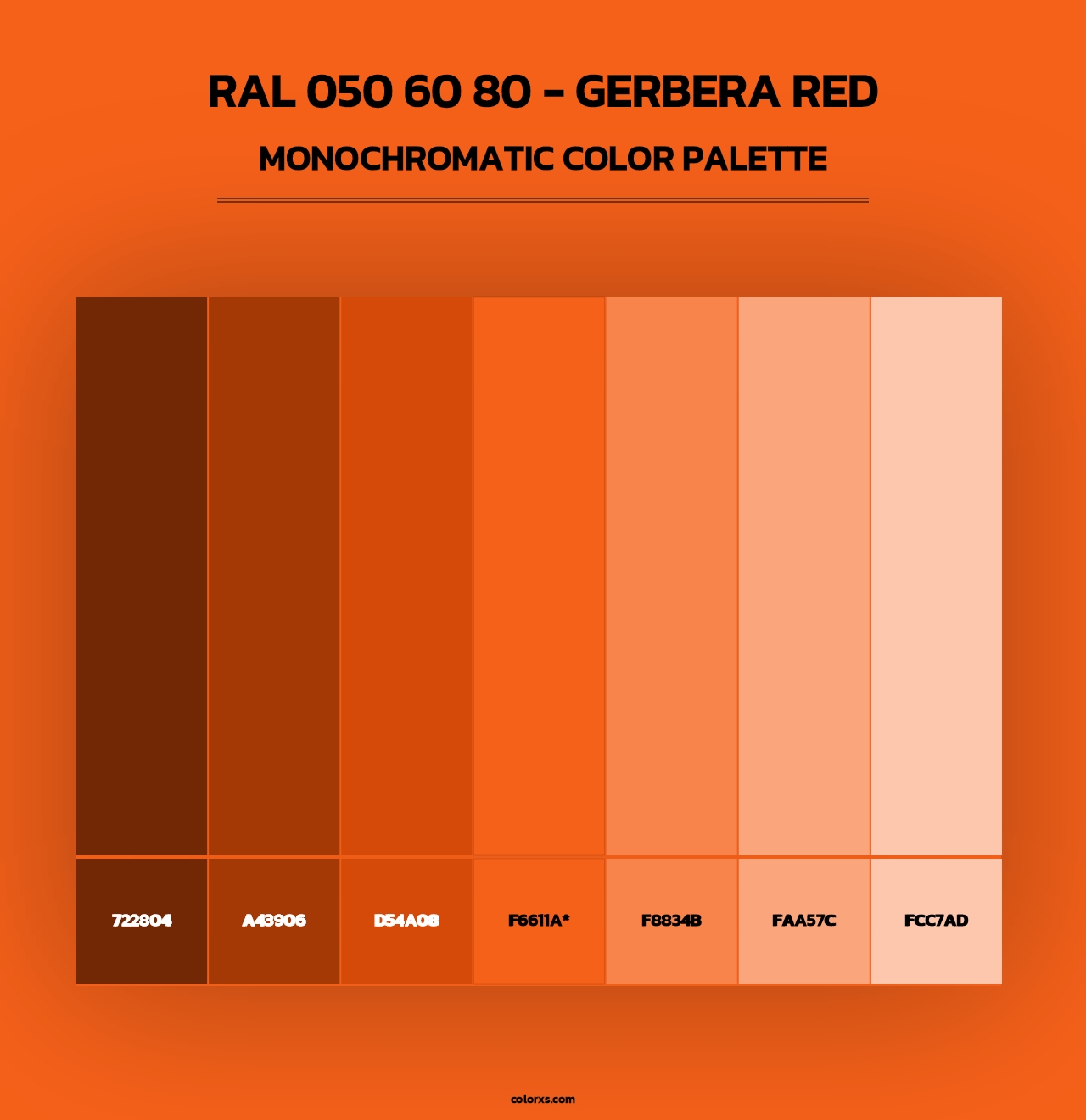 RAL 050 60 80 - Gerbera Red - Monochromatic Color Palette