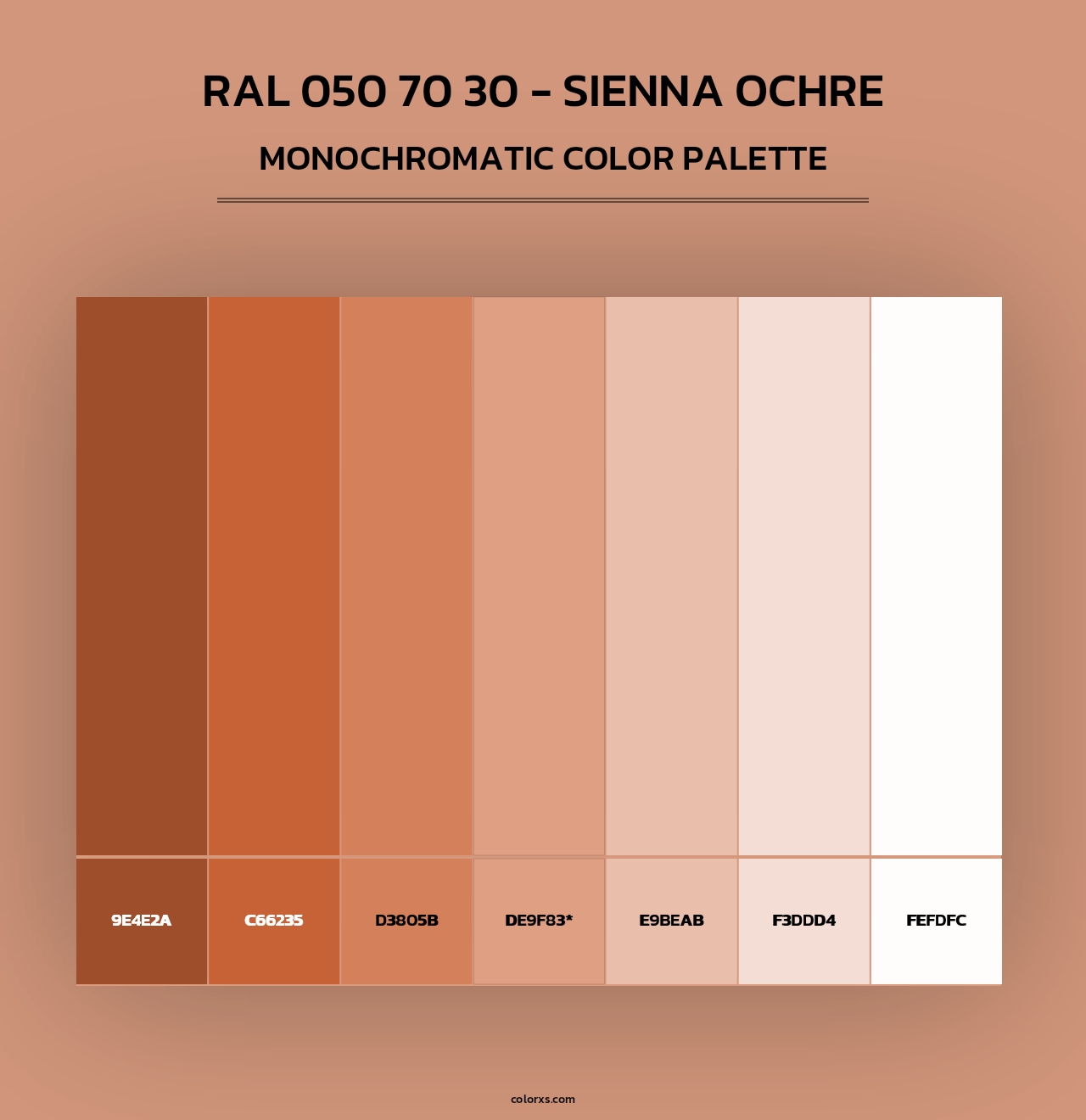 RAL 050 70 30 - Sienna Ochre - Monochromatic Color Palette