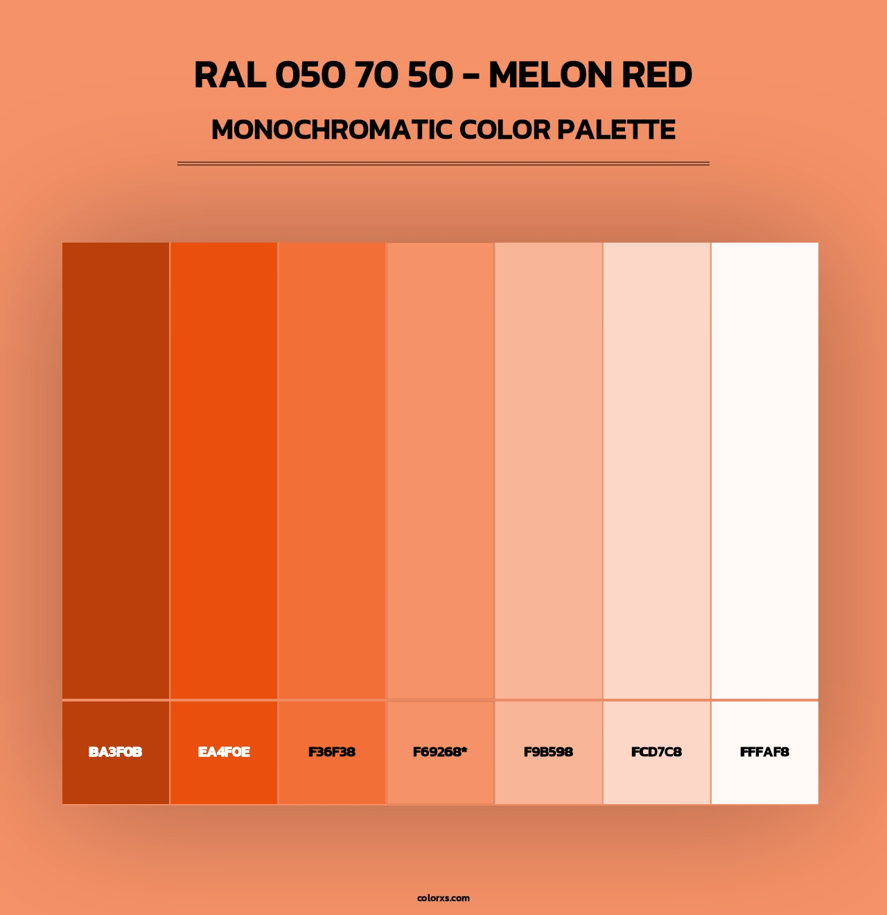 RAL 050 70 50 - Melon Red - Monochromatic Color Palette