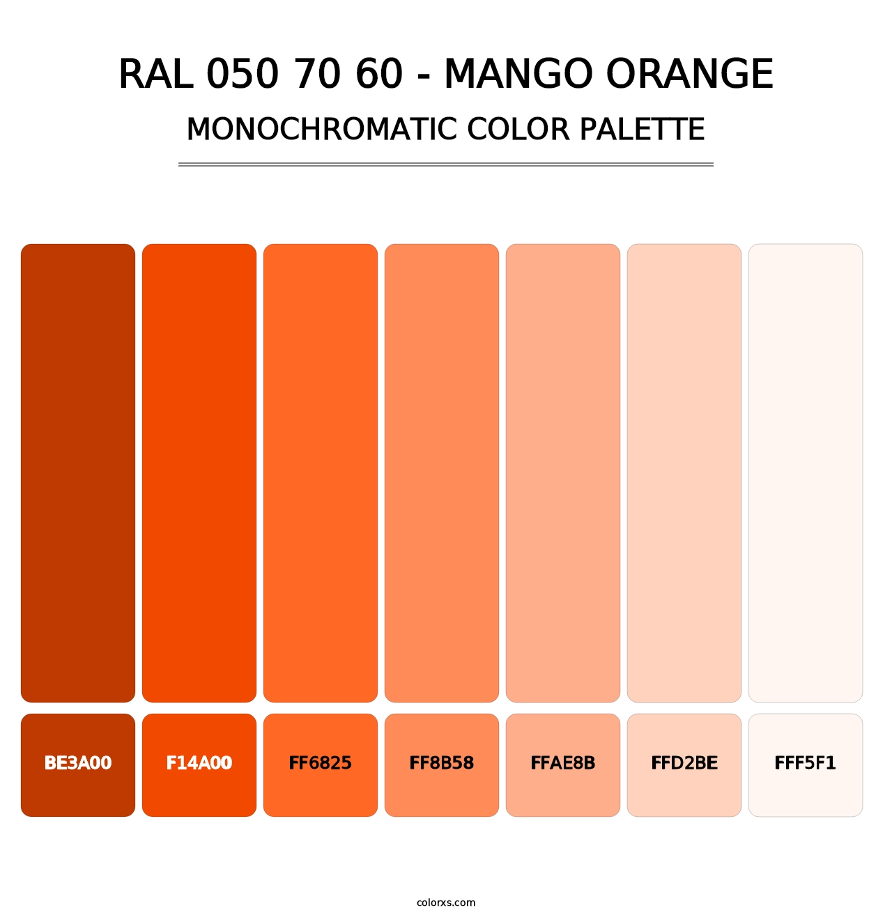 RAL 050 70 60 - Mango Orange - Monochromatic Color Palette