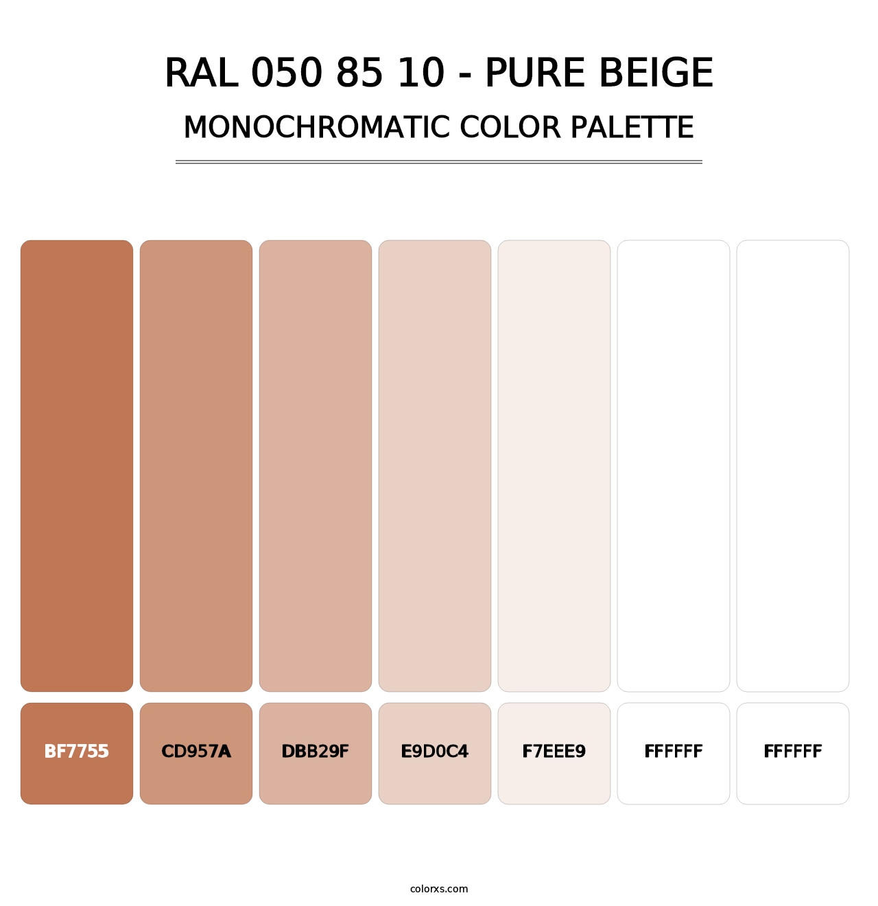 RAL 050 85 10 - Pure Beige - Monochromatic Color Palette