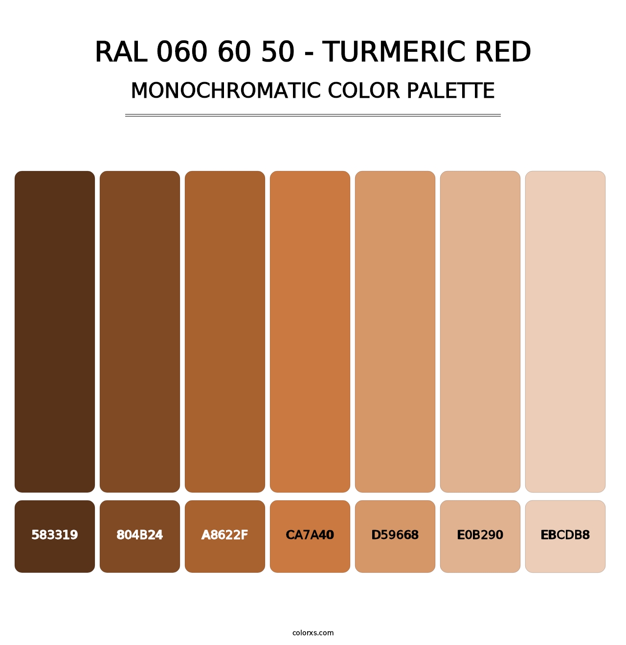 RAL 060 60 50 - Turmeric Red - Monochromatic Color Palette