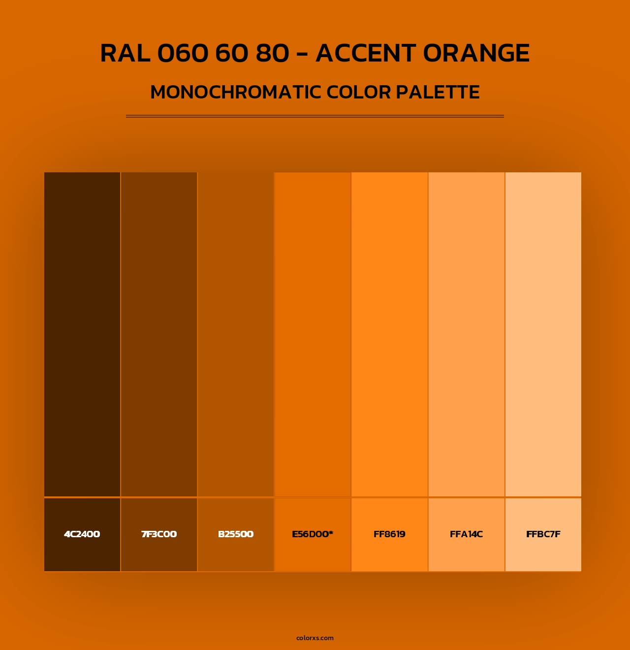 RAL 060 60 80 - Accent Orange - Monochromatic Color Palette