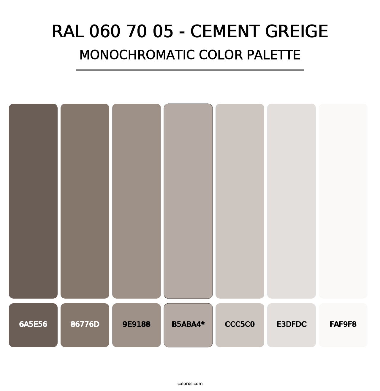 RAL 060 70 05 - Cement Greige - Monochromatic Color Palette