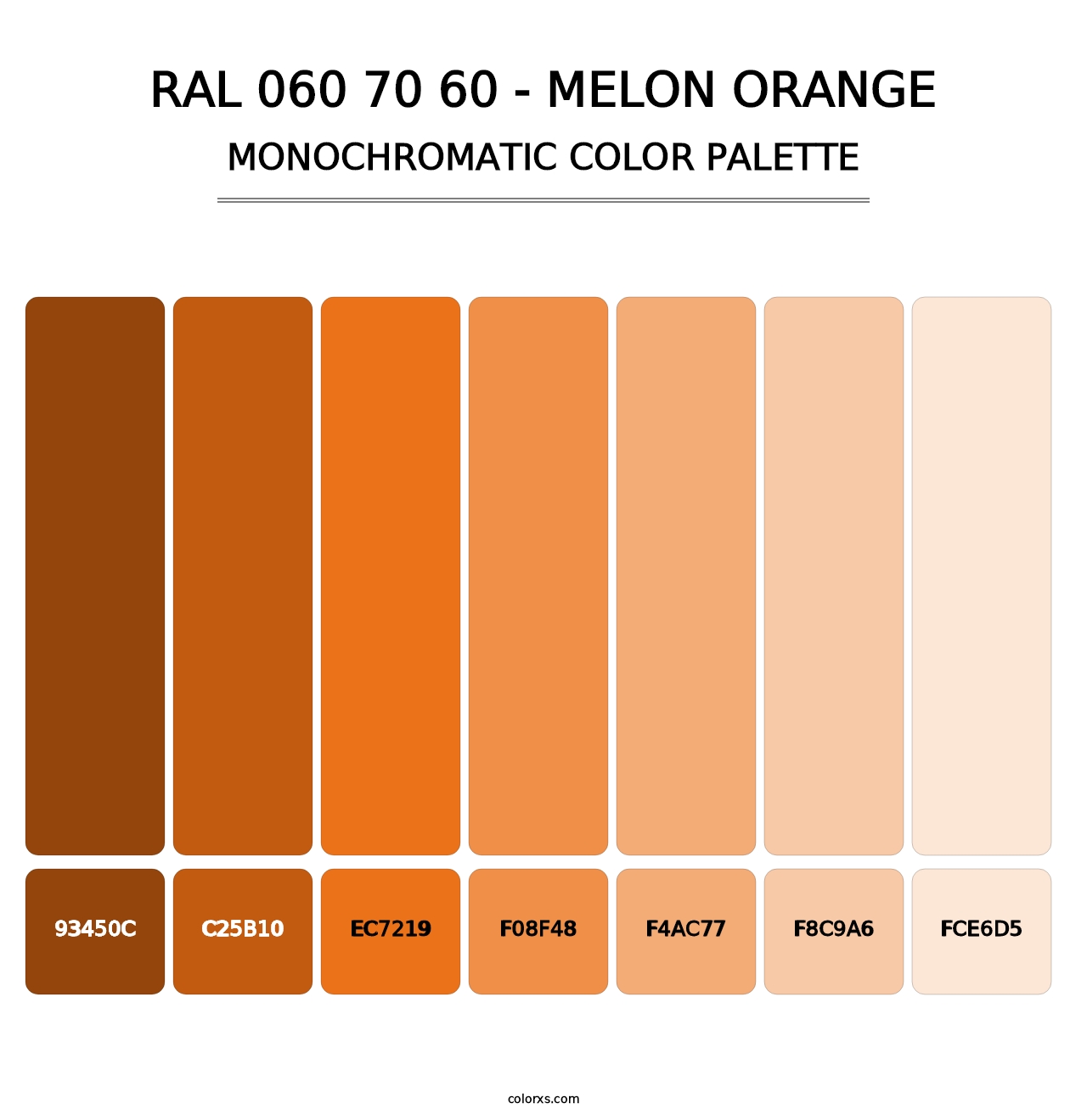 RAL 060 70 60 - Melon Orange - Monochromatic Color Palette