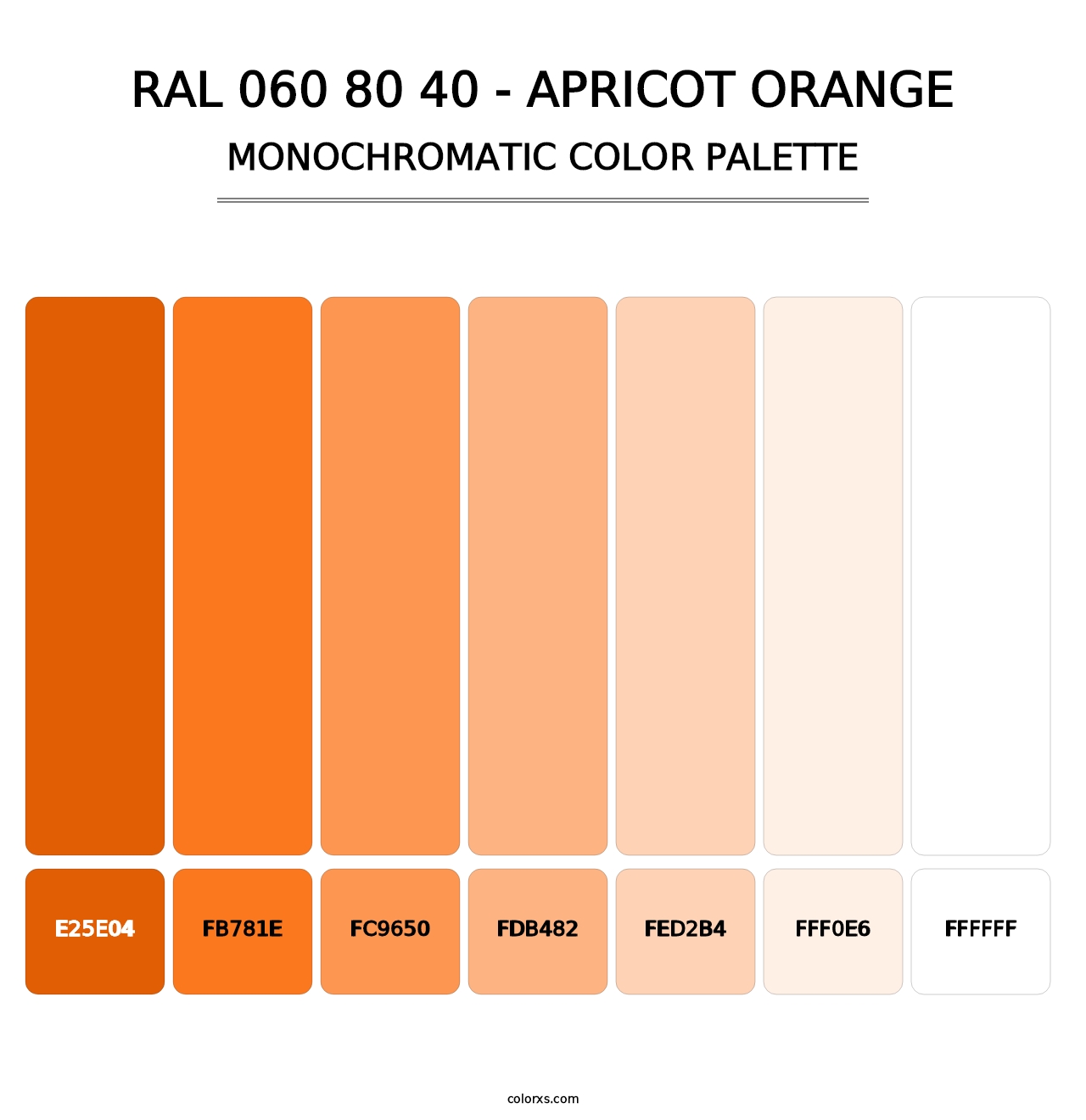 RAL 060 80 40 - Apricot Orange - Monochromatic Color Palette
