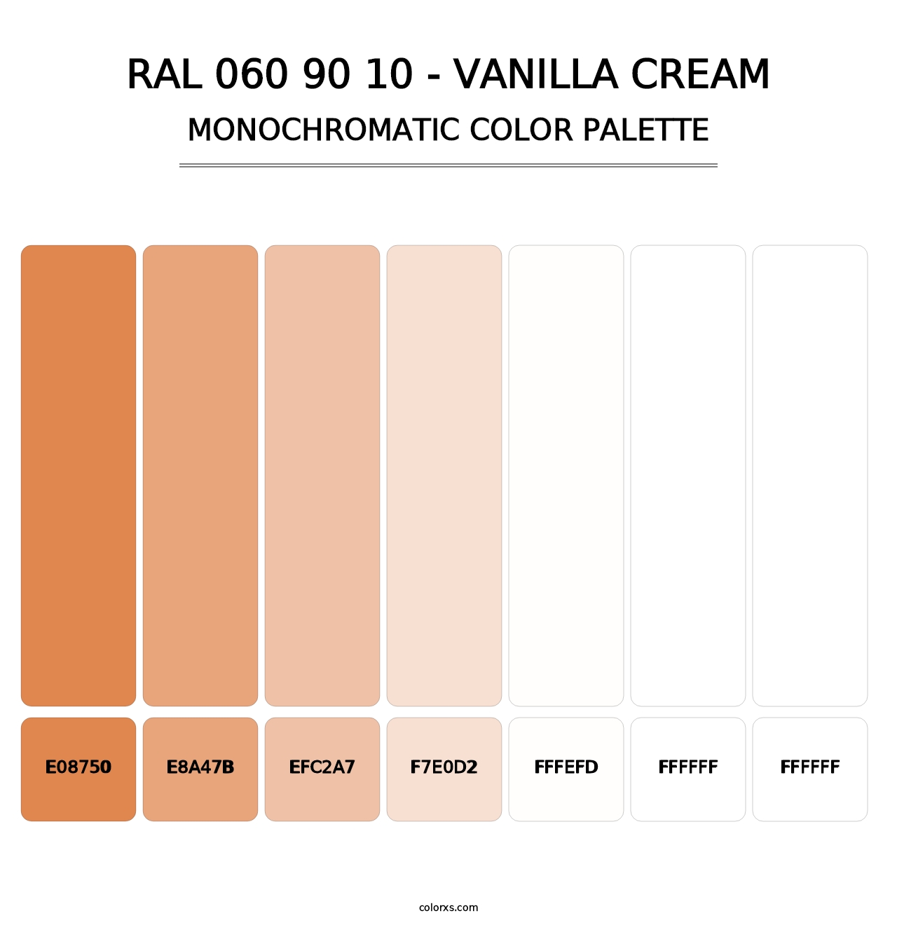 RAL 060 90 10 - Vanilla Cream - Monochromatic Color Palette